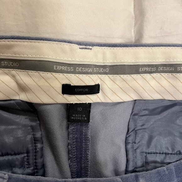 Express Design Studio Pinstripe Cotton Velvet Pants Size 10 - Picture 3 of 5